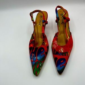 Click multi colored heel